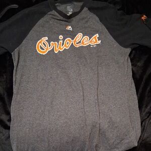 Men's Gray and Black Orioles Shirt